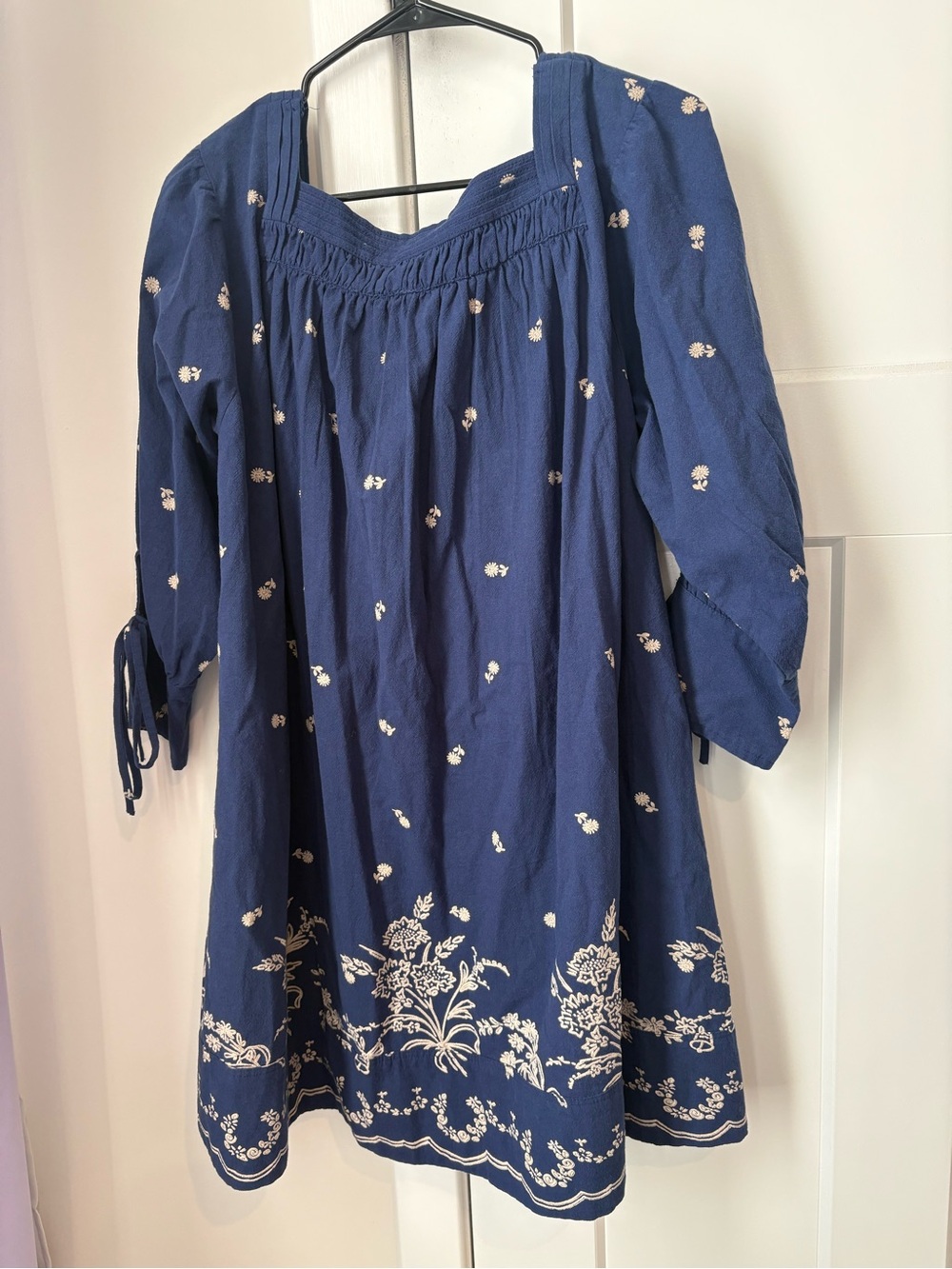 Free People Sonora Printed Mini Dress Navy Blue Medium - Picture 10 of 16